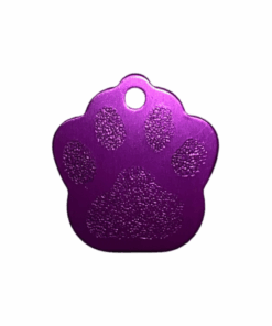 Pet ID Tag Blank For Dog/Cat Name Phone Number ID Tag Paw Shape - Purple