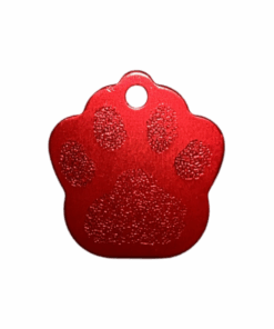 Pet ID Tag Blank For Dog/Cat Name Phone Number ID Tag Paw Shape - Red