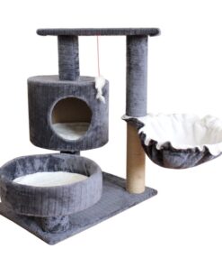 Pet Interactive Climbing Cat Tree Scratch Post (60x40x70cm)