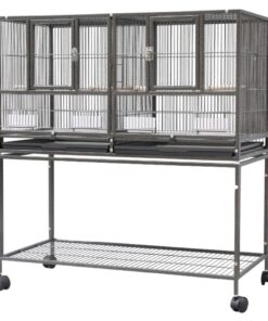 Pet Large Centre Divided Flight Bird Cage & Removable Rolling Stand-160CM