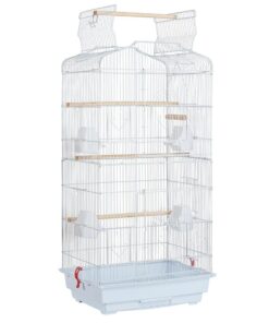 Pet Large Open Top Interactive Double Door Budgie Bird Condo Cage (93cm) - White