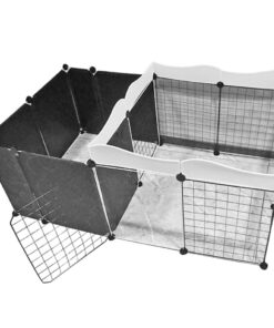 Pet Large Playpen Enclosure For Puppies & Other Animals (128x75x57cm) - Black