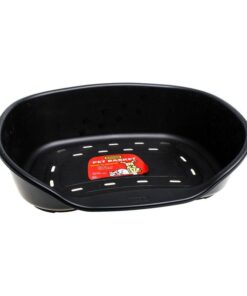 Pet Mall - Pet Bed Plastic - Black - Medium - 61cm x 46cm x 18.5cm - 2 Pack