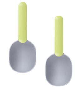 Pet Mutli-Function Feeding Scoop Spoon with Sealing Bag Clip 2 Set Cat - Grey, Green
