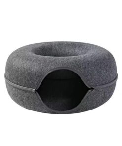 Pet nest cat nest doughnut washable tunnel rolling cage Extra-Large- 64 cm - Dark Grey