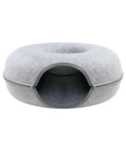 Pet nest cat nest doughnut washable tunnel rolling cage Extra-Large- 64 cm - Light Grey