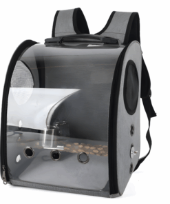 Pet Parrot Backpack Cat And Dog Outdoor Travel Breathable Backpack Portable - Grey