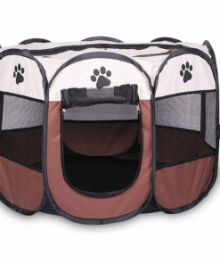 Pet Playpen for Dog/Cat Foldable Puppy Exercise Kennel Tent - Large - Brown
