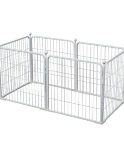 Pet Playpen Small Animal Dog Kennel Enclosure 6 Pieces-Panel (50cm) - White