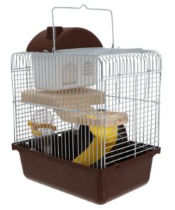 Pet Portable Hamster Double Layer Villa Cage For Small Animals - 30CM - Brown