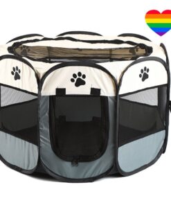 Pet Portable Travel Tent Enclosure outdoor House Play Pen & Heart Sticker - XL
