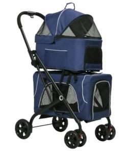 Pet Pram - Detachable Carrier - Pet Stroller - Blue