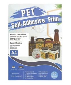PET Printable Vinyl Sticker Paper A4 Adhesive - Semi-Transparent X20 Sheets