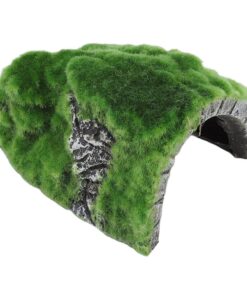 Pet Reptile Rounded Rocky Moss Cave Shelter For Habitat Decor (15cm)