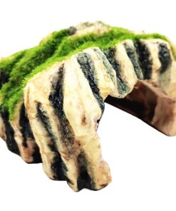 Pet Reptile Shaded Stripped Hideout Cave for Habitat Decor (14cm)