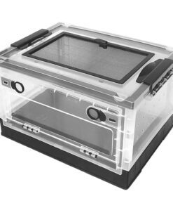 Pet Reptile Transparent Growth Terrarium Animal Feeding Hamster Cage - L