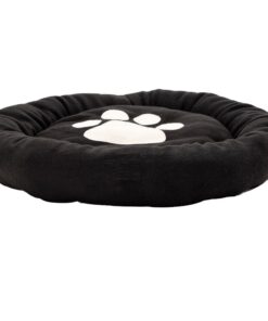Pet Round Bed Fleece (59cm Diameter) - Black, White