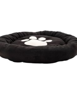 Pet Round Bed Fleece Plush 59cm - Black