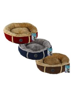 Pet Round Fleece Bed - Round 50cm Furry Centre (3-Pack)