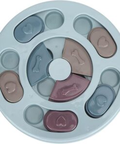 Pet Round Food Interactive Puzzle Toys for IQ Training & Mental Enrichment - Blue
