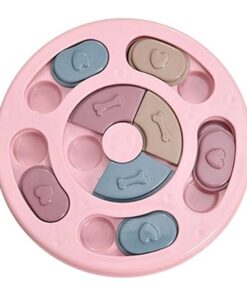 Pet Round Food Interactive Puzzle Toys for IQ Training & Mental Enrichment - Pink
