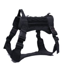Pet Service Dog Vest Breathable military dog Harness - Black - M