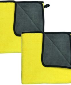 Pet Soft Microfibre Drying Towel Set of 2 - Yellow - XL