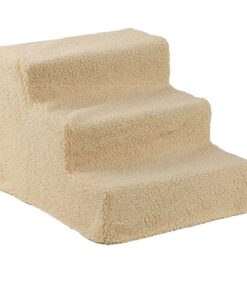 Pet Stairs Detachable Three-Story Staircase Assembly with Plush Cover - Yellow