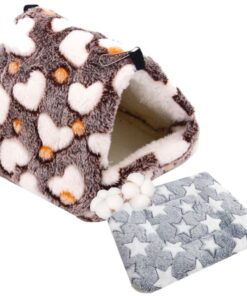 Pet Super Soft Hammock Nesting Bed And Bed Mat For Hamsters & Small Animals - Brown, Grey