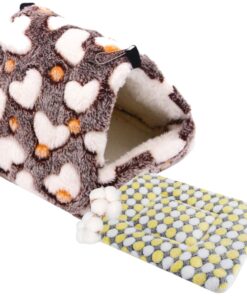 Pet Super Soft Hammock Nesting Bed And Bed Mat For Hamsters & Small Animals - Brown, Yellow