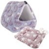 Pet Super Soft Hammock Nesting Bed And Bed Mat For Hamsters & Small Animals - Purple, Pink