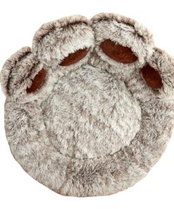 Pet Super Soft Paw Shaped Fluffy Bed Sofa (45cm) Brown