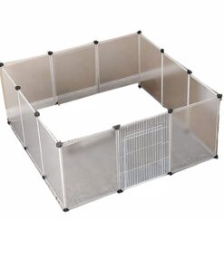 Pet Transparent Enclosure Grids With Diy Iron Mesh 45cm Height with Gate - L