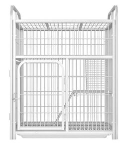 Pet Two Layer Foldable Metal Animal Condo Enclosure (101cm) - White