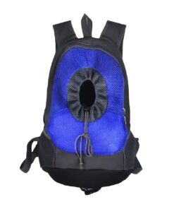 Pets Carrier Bag / Dogs and Cats Travel Backpack Carrier - Blue & Black