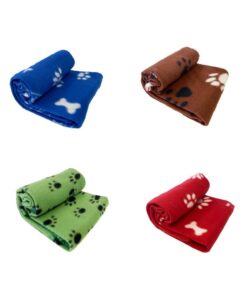 Pet's Fleece Blankets 90x150cm (Set of 4) Assorted Colours