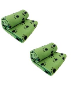 Pet's Fleece Blankets 90x150cm (Setof 2) Green
