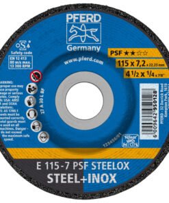 PFERD Grinding wheel E 115x7.2x22.23 mm Universal Line PSF STEELOX for steel/stainless steel