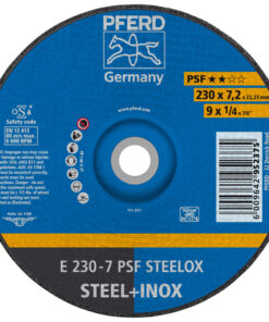 PFERD Grinding wheel E 230x7.2x22.23 mm Universal Line PSF STEELOX for steel/stainless steel