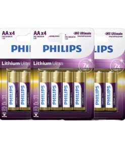 Philips Lithium Ultra AA Battery Card 4 Piece - 3 Pack