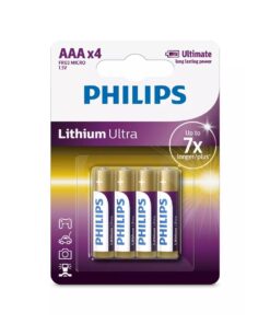 Philips Lithium Ultra AAA Battery Card 4 Piece