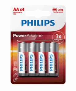 Philips Power Alkaline LR6 AA Batteries 1.5V 4 Pack