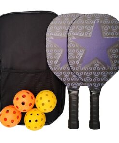 Pickleball Set - Star Design - Classic Black Bag