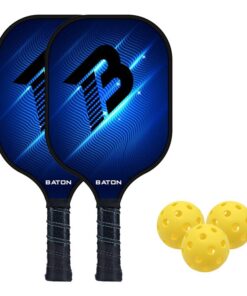 Pickleball Tennis Set including Bats and Balls in a Carry Case - Blue, Black