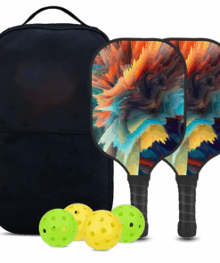 Pickleball Tennis Set including Bats and Balls in a Carry Case - colorful