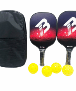 Pickleball Tennis Set including Bats and Balls in a Carry Case - Red, Black