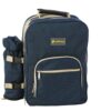 Picnic Backpack with Cutlery Set - Dark Blue