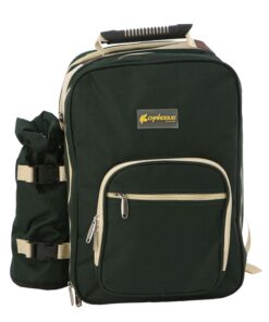 Picnic Backpack with Cutlery Set - Dark Green