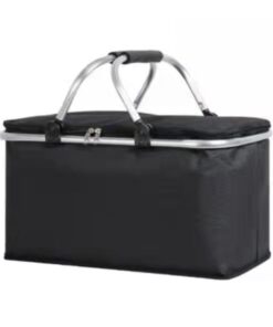 Picnic Basket 45x25x28cm Cooler Bag Food Carrier Bag - black