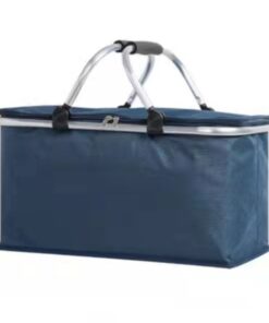 Picnic Basket 45x25x28cm Cooler Bag Food Carrier Bag - dark blue